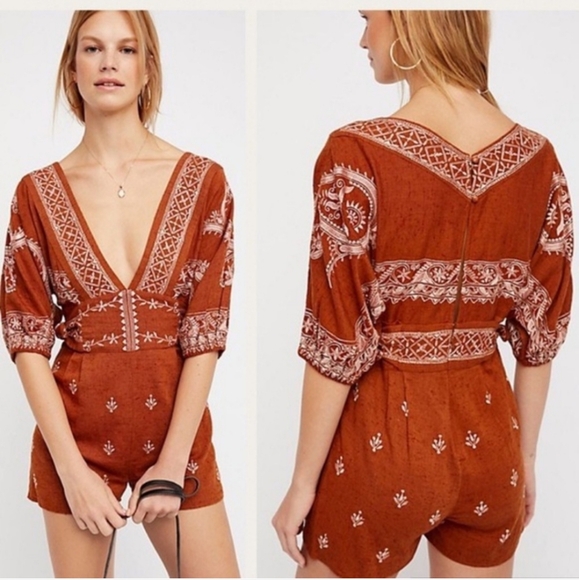 Free people azalia embroidered romper - Picture 2 of 9